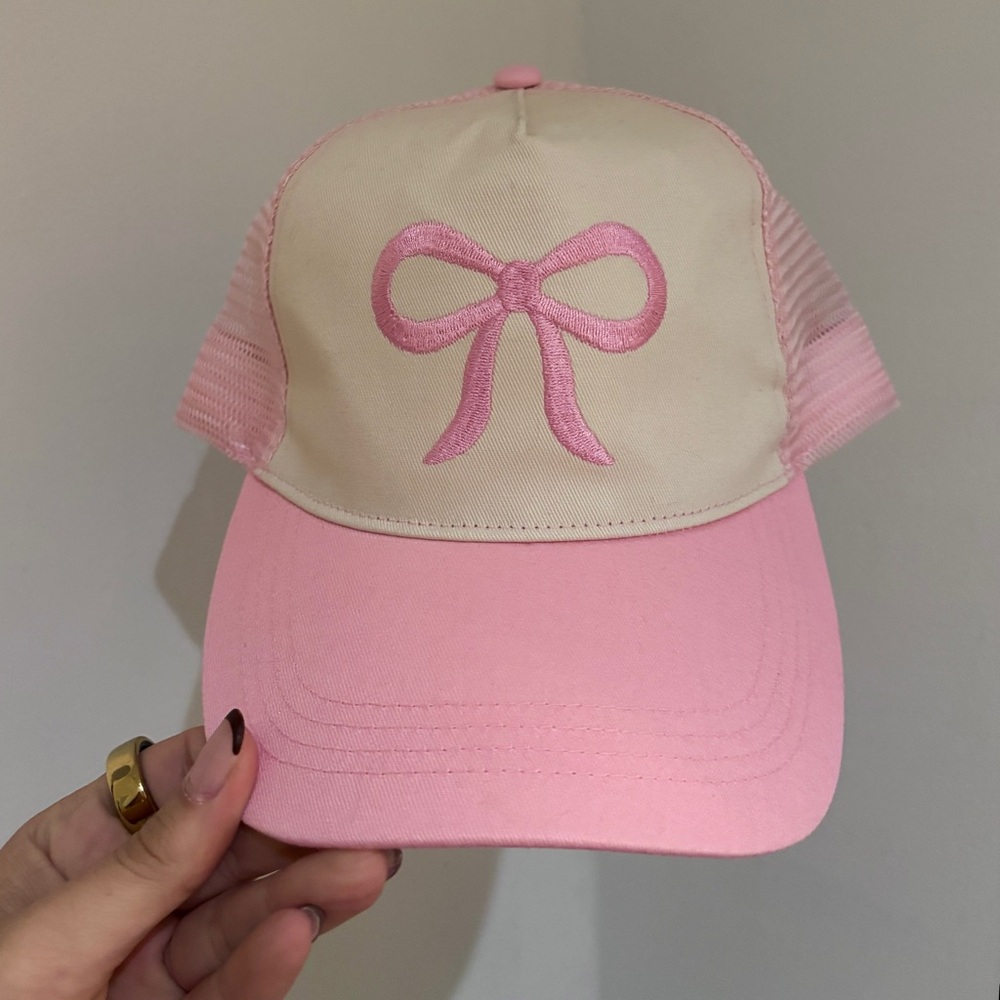 Altar’d State Pink Coquette Bow Trucker Hat - Sold Out